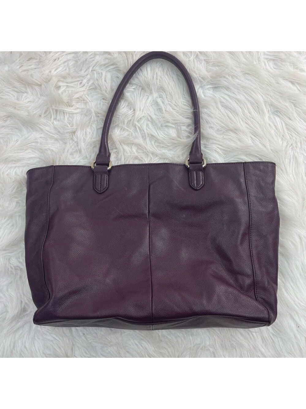 Cole Haan Purple Leather Dual Strap Handbag - Picture 7 of 16